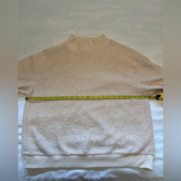 ANTHROPOLOGIE PORRIDGE Cream Brynn Sherpa Pullover Sweater Relax Fit Fuzzy Cozy - Picture 12 of 13